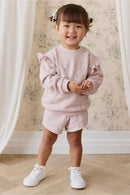 Jamie Kay Organic Cotton Etta Short - Bow Kitties Mauve