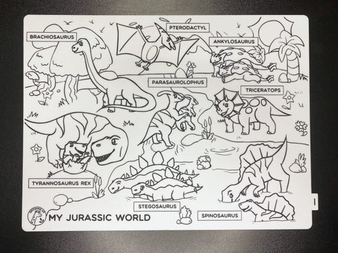 Growing Up Silicon Colouring Big Mat 40x30cm (with bag) - Jurassic World