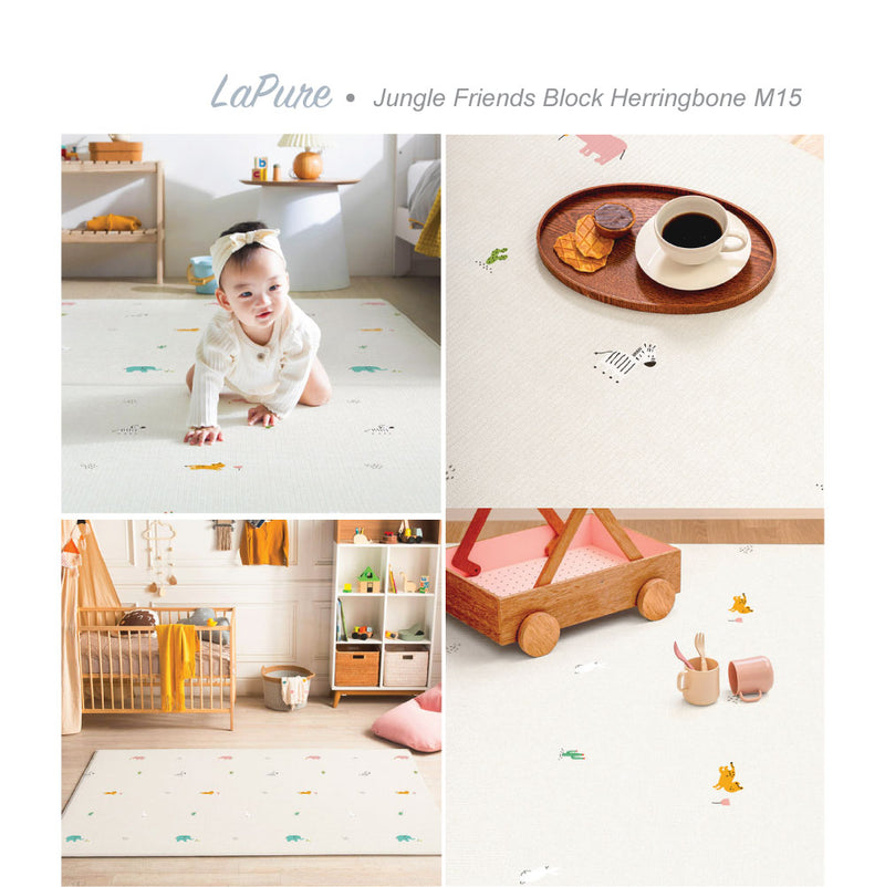 [1 Yr Local Warranty] Parklon LaPure Jungle Friends Block Herringbone (M15) Size:1900x1300x15mm