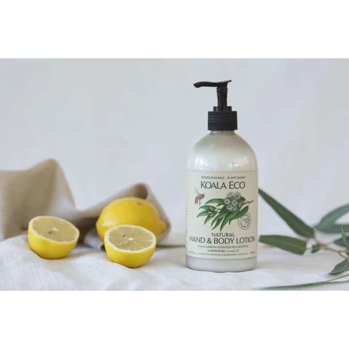 Koala Eco Natural Hand & Body Lotion Lemon Scented Eucalyptus & Rosemary Essential Oil - 500ml
