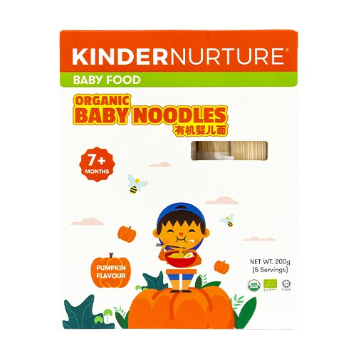 [5-Pack] KinderNurture Organic Baby Noodles- Pumpkin Flavour, 200g