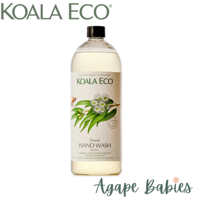 Koala Eco Natural Hand Wash Lemon Scented Eucalyptus & Rosemary Essential Oil - 1L Refill