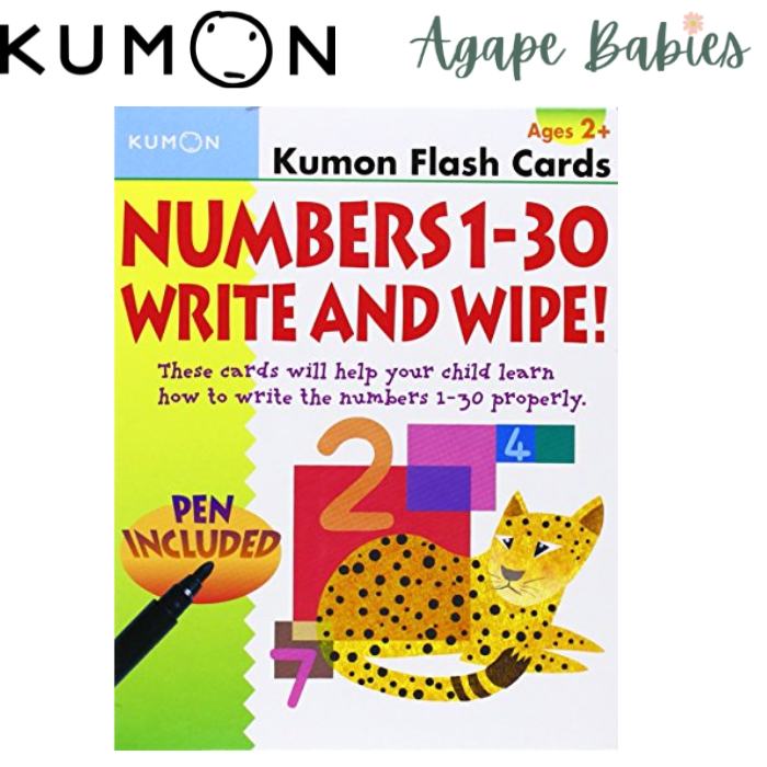 Kumon Flash Cards: Number 1-30 Write & Wipe (2 Years Up)