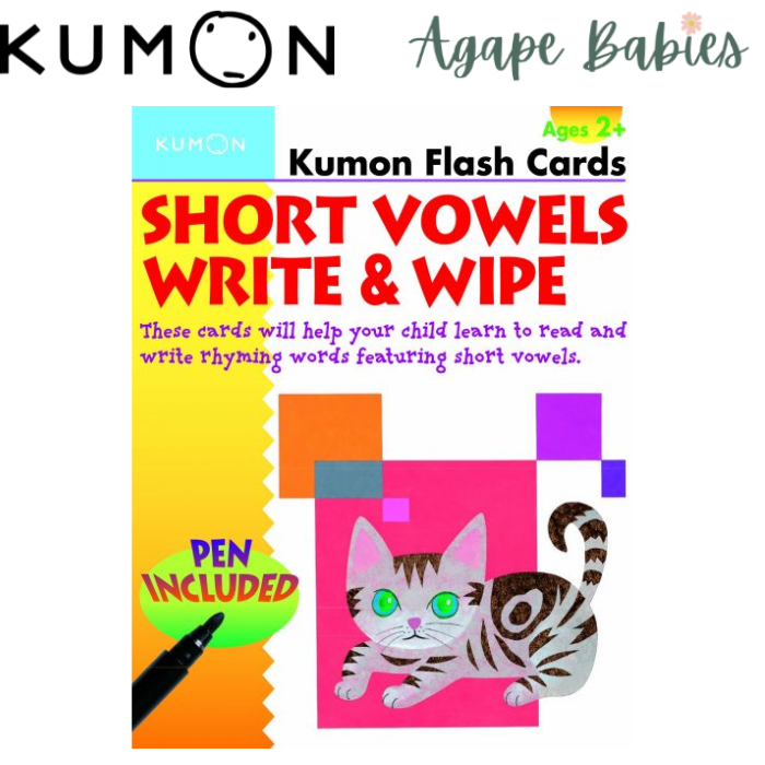 Kumon Flash Cards : Short Vowels Write & Wipe