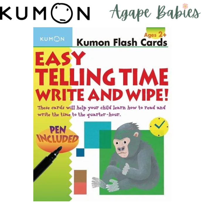 Kumon Flash Cards : Easy Telling Time Write & Wipe