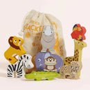 Le Toy Van Wooden Stacking Animals & Bag - Africa