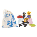 Le Toy Van Wooden Stacking Animals & Bag - Ocean Life