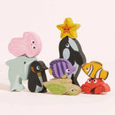 Le Toy Van Wooden Stacking Animals & Bag - Ocean Life