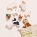 Le Toy Van Wooden Stacking Animals & Bag - Farmyard