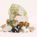 Le Toy Van Wooden Stacking Animals & Bag - Farmyard