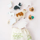 Le Toy Van Wooden Stacking Animals & Bag - Farmyard