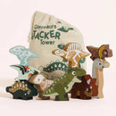 Le Toy Van Wooden Stacking Dinosaurs & Bag - Jurassic