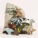 Le Toy Van Wooden Stacking Dinosaurs & Bag - Jurassic