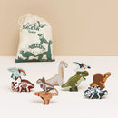 Le Toy Van Wooden Stacking Dinosaurs & Bag - Jurassic