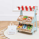 Le Toy Van Wooden Market Stall & Fruit Play Food Crate
