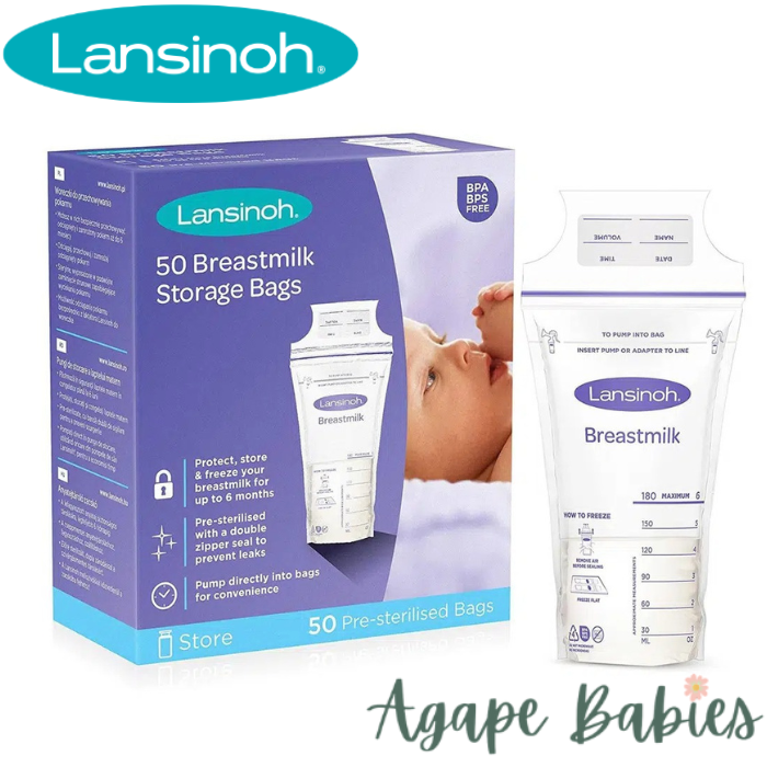 Lansinoh Breastmilk Storage Bags (50pcs, UK Version) (New and Improved)
