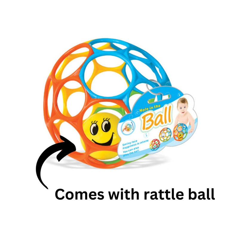 [2 Pack] Maya & Friends Classic Soft Easy Grasp Oball With Rattle (Assorted Colours)