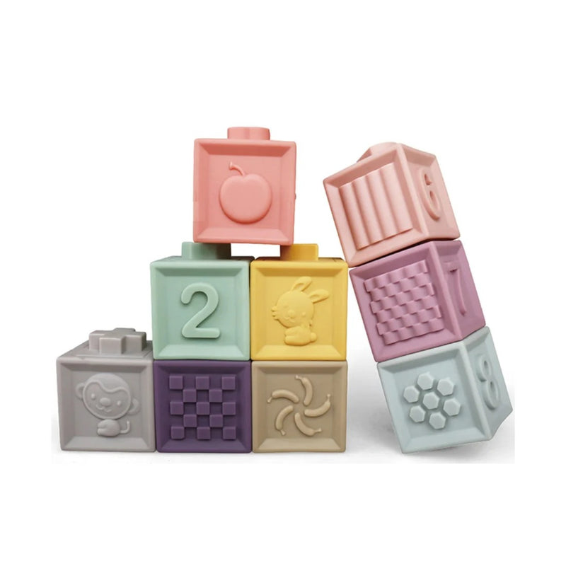 Maya & Friends Baby Soft Textured Sensory Stacking Block Set