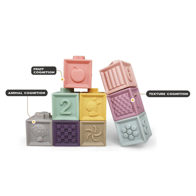 Maya & Friends Baby Soft Textured Sensory Stacking Block Set