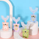 [4-Pack]Maya & Friends U-Shaped Children Toothbrush With Case - 3 Pack