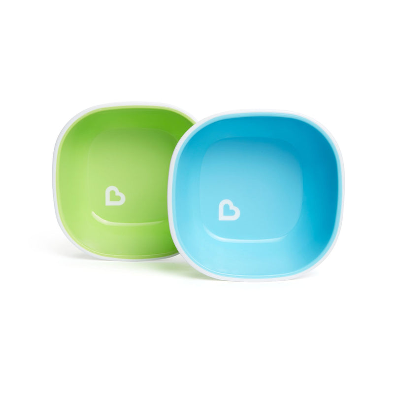 [2 Pack] Munchkin Splash™ Toddler Bowls (Blue & Green)