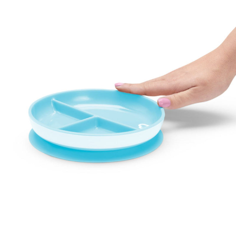 [2 Pack] Munchkin Stay Put™ Suction Plate (Blue)