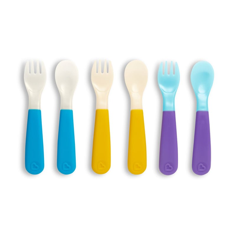 [2-Pack]Munchkin ColorReveal ™ Colour Changing Toddler Forks & Spoons