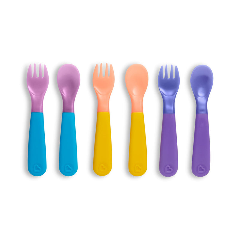 [2-Pack]Munchkin ColorReveal ™ Colour Changing Toddler Forks & Spoons