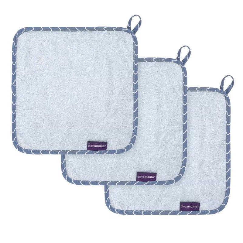 Clevamama Bamboo Baby Washcloth Set 3pc - 4 Colors