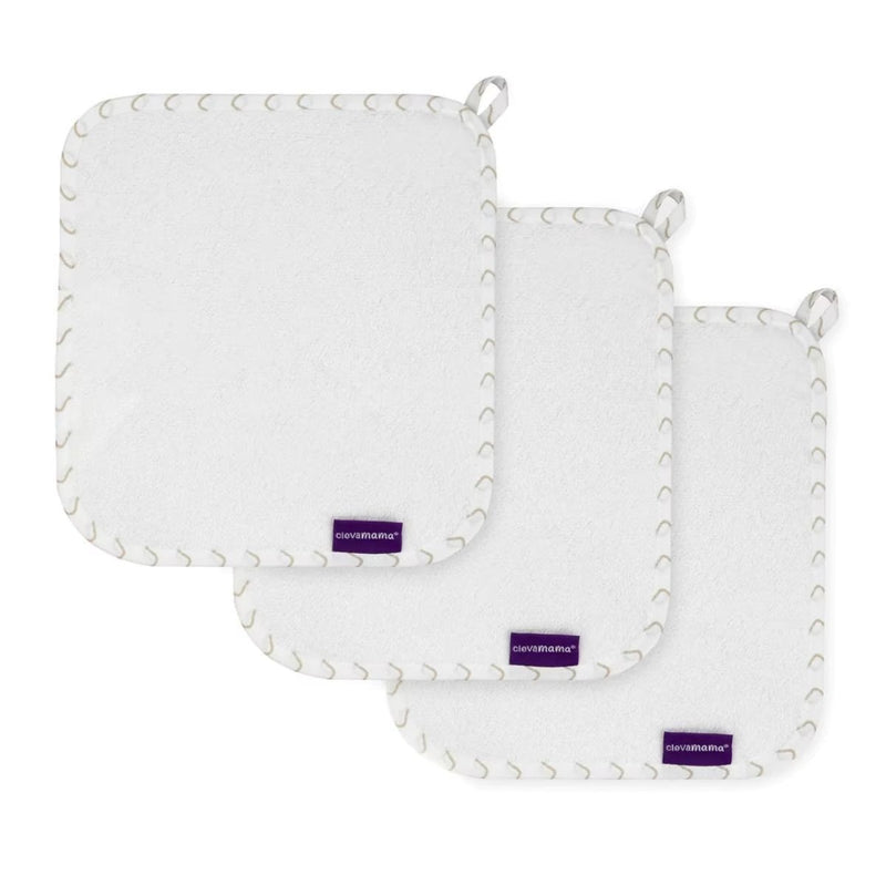 Clevamama Bamboo Baby Washcloth Set 3pc - 4 Colors