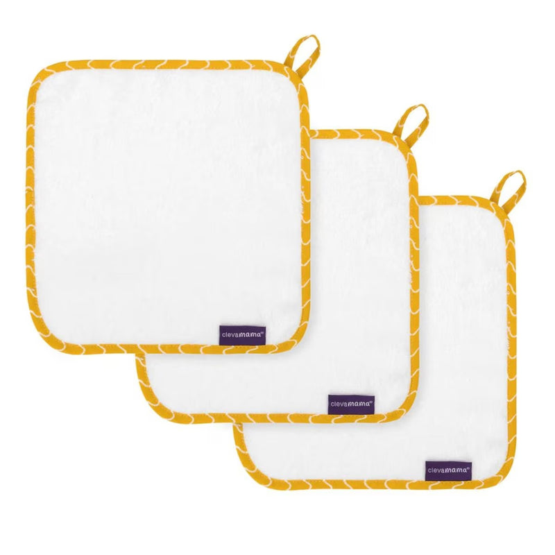 Clevamama Bamboo Baby Washcloth Set 3pc - 4 Colors