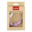 [2-Pack] Snapkis Silicone Teether & Pacifier Clip - 2 Colors