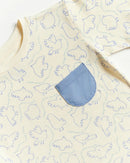 [2 Pack] Not Too Big Birds Oversized Pocket Tee - Bluebird