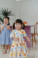 Not Too Big Birds Bell-Sleeved Dress - Pink Playground