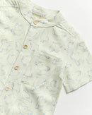 Not Too Big Birds Collared Shirt - Bluebird