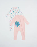 Not Too Big Kitten Sleepsuits 2pk