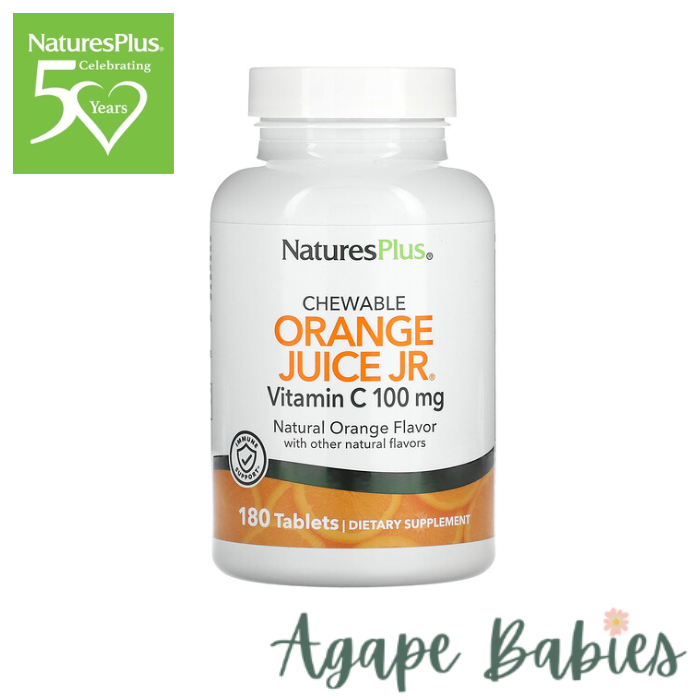 Nature's Plus Orange Juice Jr. 100 mg Chewable, 180 tabs