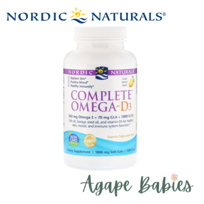 Nordic Naturals Complete Omega-D3 1000 mg - Lemon, 120 sgls.
