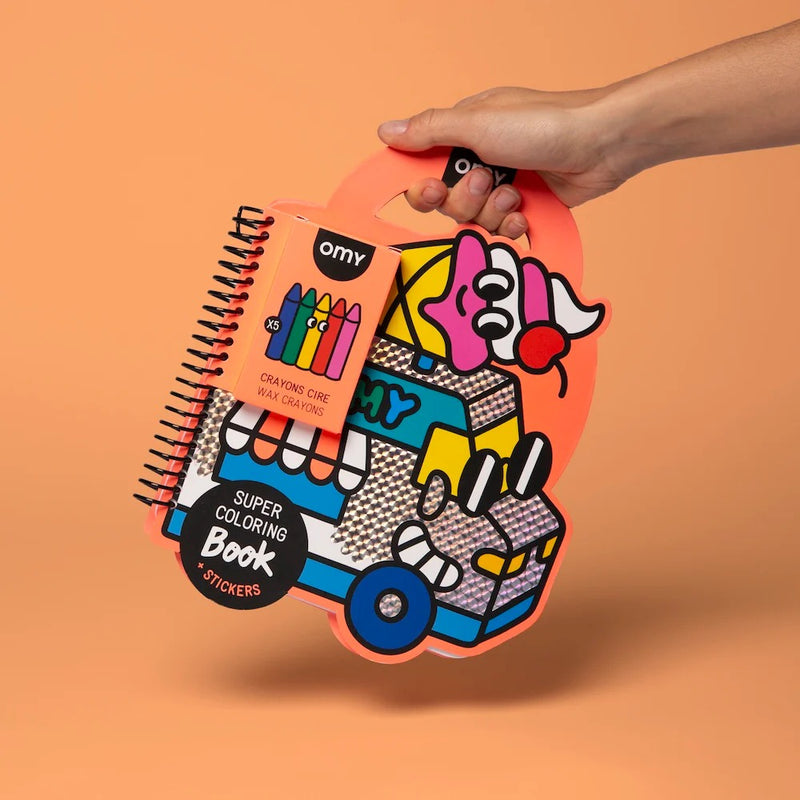 OMY Super Colouring & Stickers Book - 3 Designs