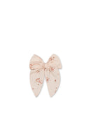 [2-Pack] Jamie Kay Organic Cotton Voile Bow - Petite Fleur Soft Peony