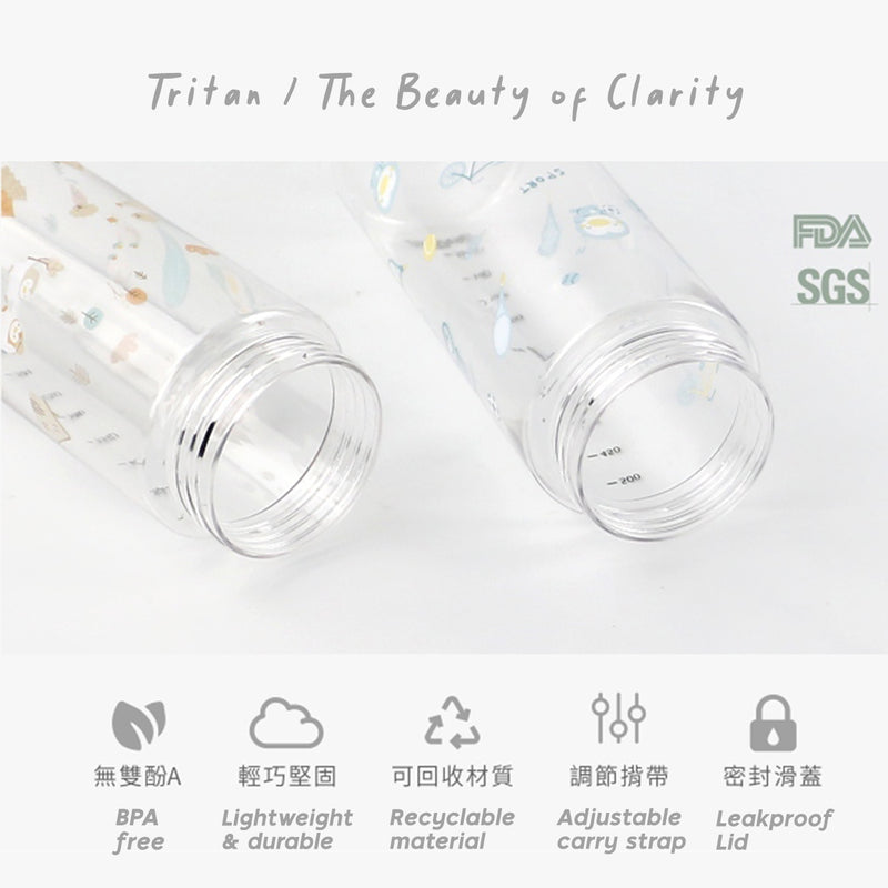 Puku Tritan Straw Bottle 330ml/500ml