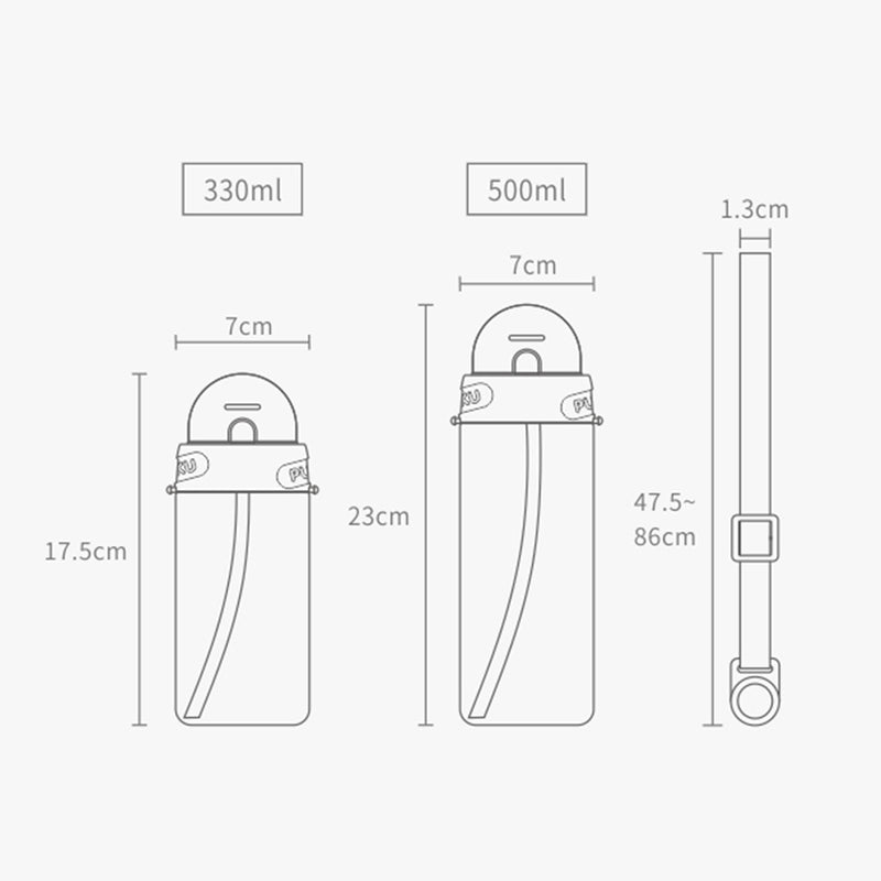 Puku Tritan Straw Bottle 330ml/500ml