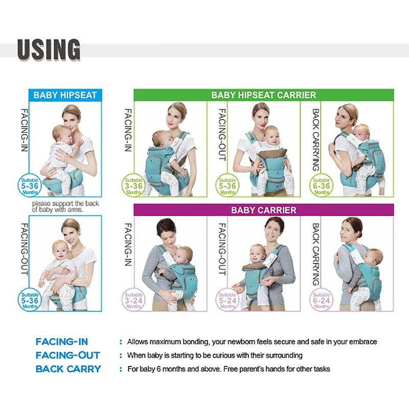 Puku Air Baby Hip Seat Carrier - Coral