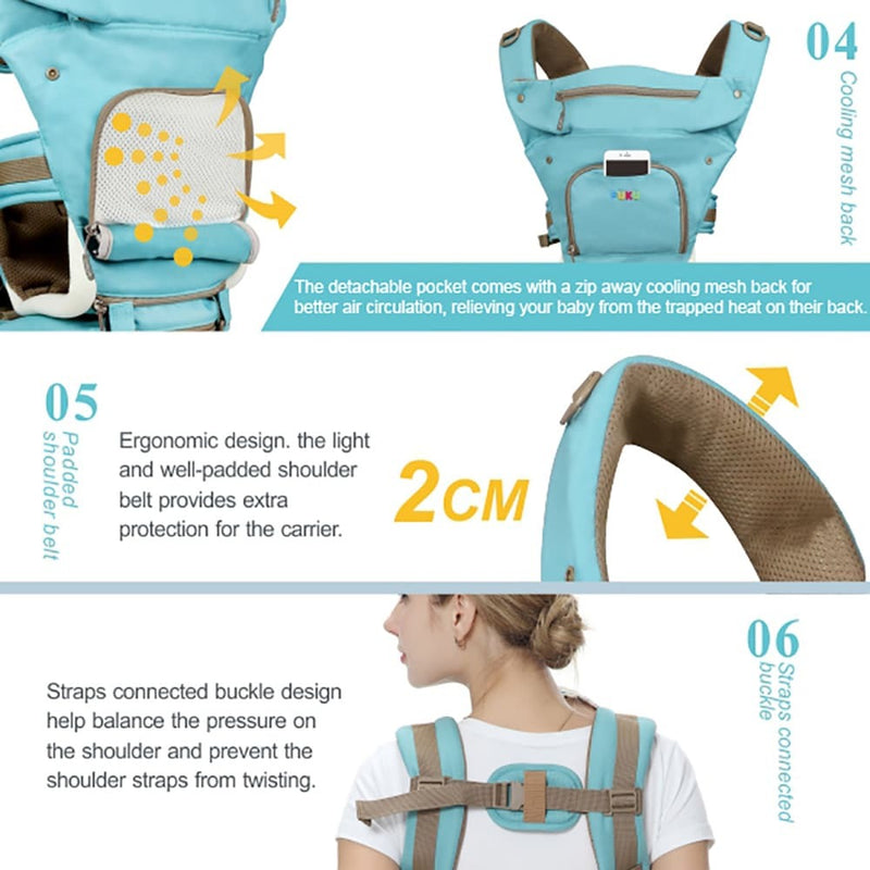 Puku Air Baby Hip Seat Carrier - Coral