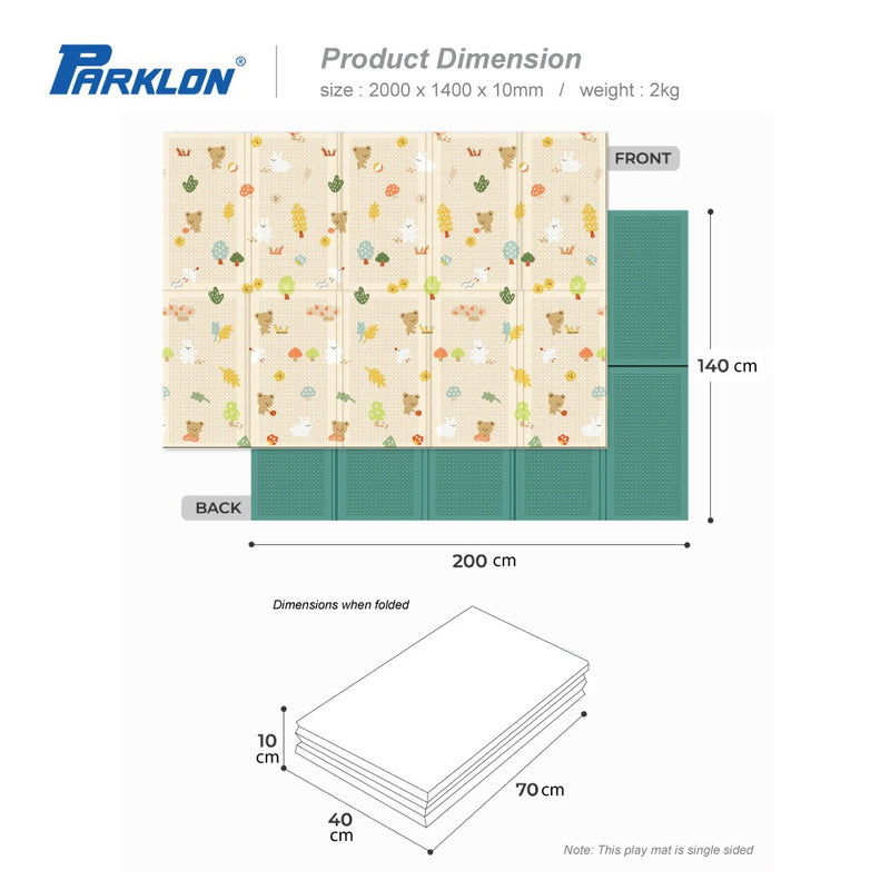 Parklon PE folding mat Coco Bear Picnic (Size: 2000 x 1400 x 10mm)