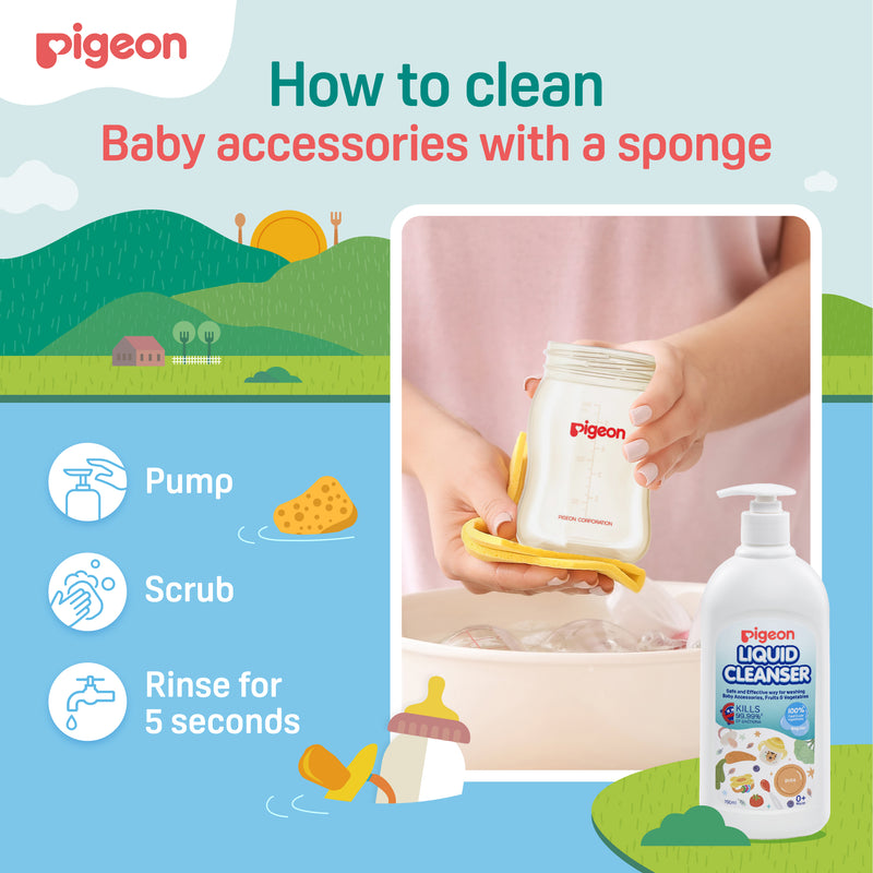 Pigeon Liquid Cleanser Regular 700ml + 650ml(Refill) [Bundle Pack]