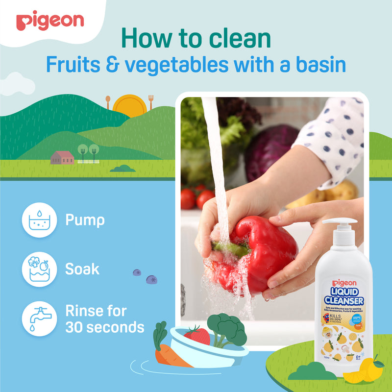 Pigeon Liquid Cleanser Regular 700ml + 650ml(Refill) [Bundle Pack]