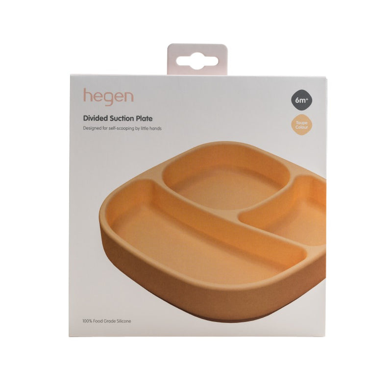 Hegen Divided Suction Plate Silicone Taupe