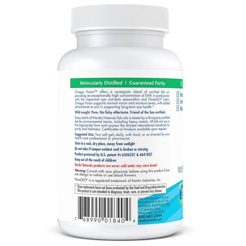 Nordic Naturals Omega Vision, 60 sgls. Exp: 06/28