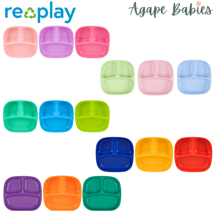  [Made in USA] Re-Play Divided Plates Set Of 3
